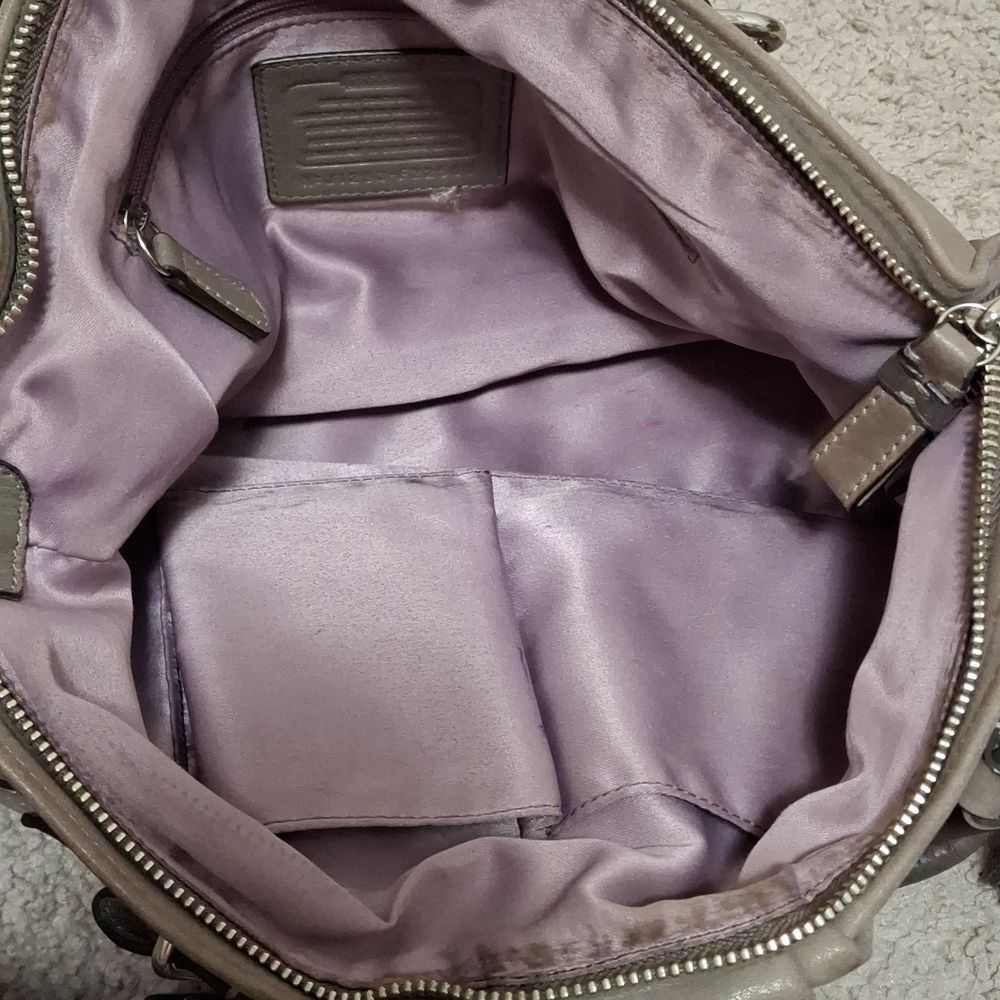 Coach Silver Sophia Madison Grey Shoulder Bag Purse J1293-F22563 - Picture 5 of 7